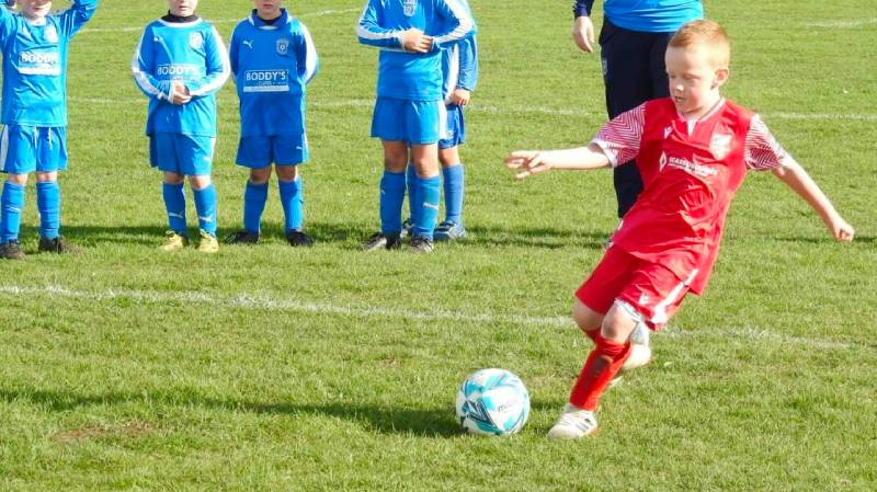 My Grandson converts a penalty for Scarborough Athletic