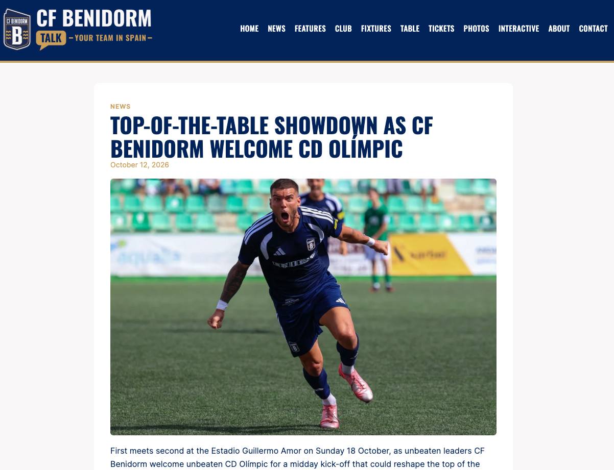 CF Benidorm Talk: match preview article